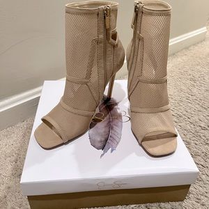 Nude Peep Toe boot size 9